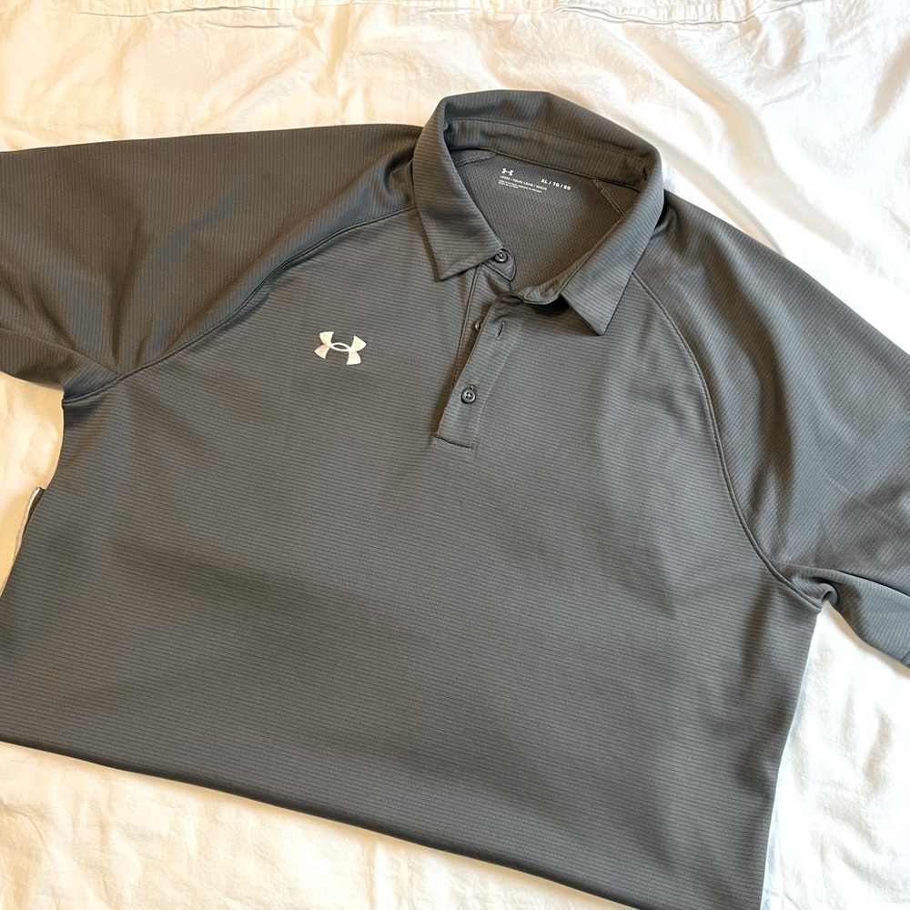 Under Armour HeatGear Polo, Grey, Size XL